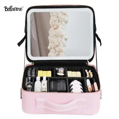 Makeup Bag With LED Mirror By Bellavene